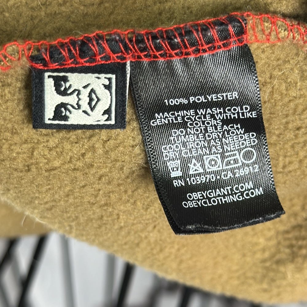 Obey Alpine Polar Anorak Jacket Colorblock Fleece Pullover 1/2 Zip Placket - Picture 7 of 10